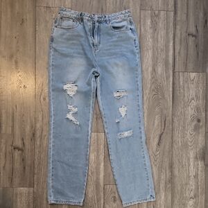 Finesse Light Blue Distressed Boyfriend Jeans